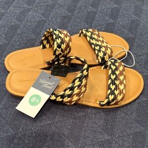 NWT Universal Thread Women's Braided Sandals - Black, Brown size 8.5